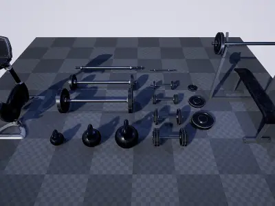 Gym Props Pack Low-poly 3D model