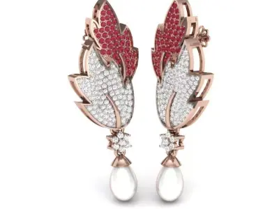 LUXURY MICROSETTING DIAMOND EARRINGS 3D print model