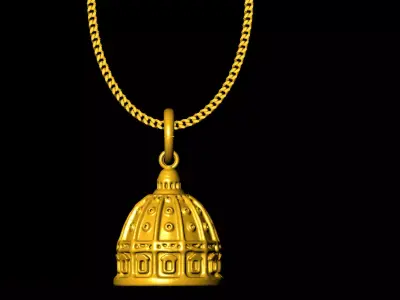 Dome pendant charms - one inch pendant 3D print model