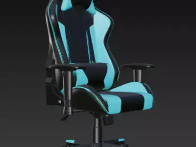 Gaming Chair Blue and Black PBR 3D Model 3D model