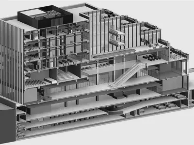 Commercial Office BIM Project LOD 400 3D model