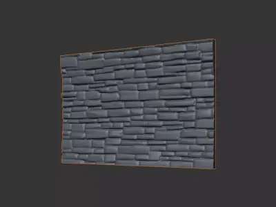 Rustic Schist Wall Modular Asset 3D model