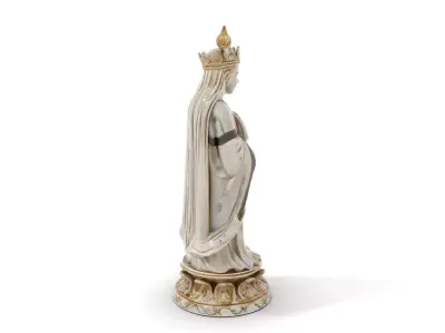 Regal Ivory Statue model pack Low-poly 3D model