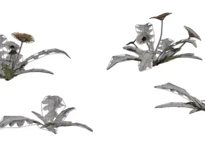 Yellow Wildflower Ground Cover 3D Model Pack Low-poly 3D model