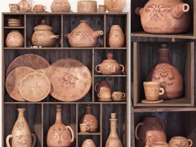 Dishes clay pattern n1 3D model