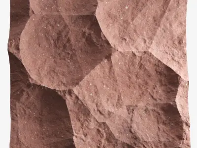 369-RockPanel piece of rock on wall 3D model