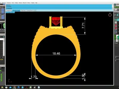 Luxury Pave Halo Men Ring Jewelry Model 4457 3D print model