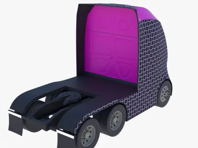 Future semitruck IX PBR 3D model