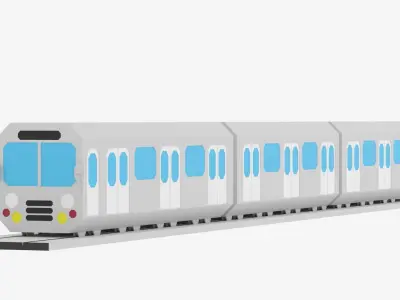 Cartoon Metro Subway Train Low-poly 3D model