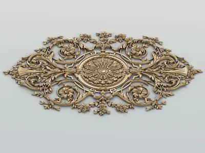 Carved decor central 017 3D model