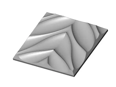 Abstract wave pattern relief 3d wall panel N08 3D print model