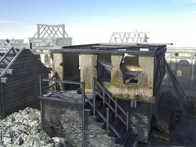 Medieval Ruins Low-poly 3D model