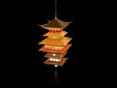 Chinese palace house lantern  3D model