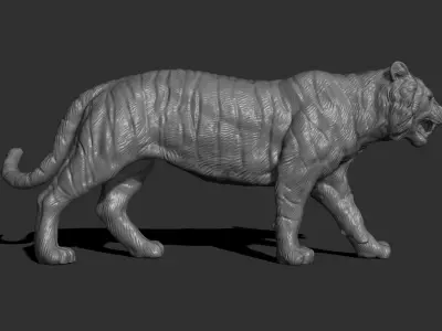 Tiger walking 3D print model