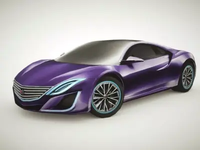 Generic Supercar v6 multicolors Low-poly 3D model