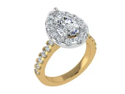 Pear Halo Ring 4175 3D print model
