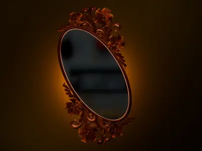 Antique Mirror - Picture Frame Low-poly 3D model