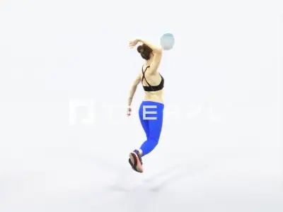 Beauty 17A Jumping Smashing Jumping Sports Woman Low-poly 3D model