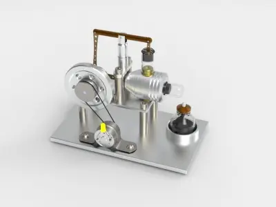 Stirling engine with complete parameters 3D model