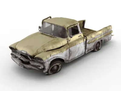 Crashed Chevrolet Apache 1959 Low-poly 3D model
