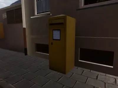 PBR Letterbox and Stampsautomat Free low-poly 3D model