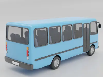 Cartoon bus 3D model