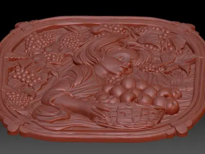 A child with apples 3D print model