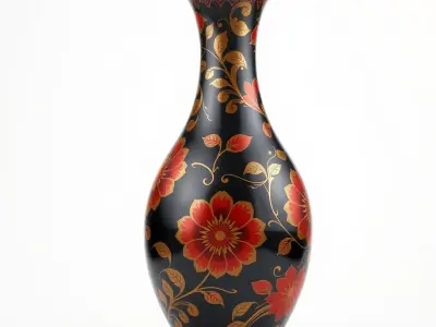 Decorative Floral Vase D Model Pack Low-poly 3D model