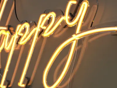 Happy Birthday - Neon Sign 3D model