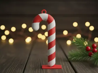 candy cane ornament 3D print model