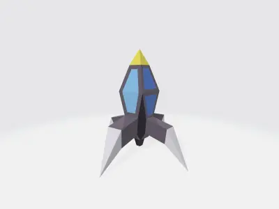 Low poly space rocket for free Free low-poly 3D model
