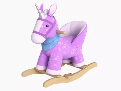 Baby rocking chair unicorn 03 3D model
