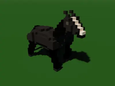 Voxel Horse Low-poly 3D model