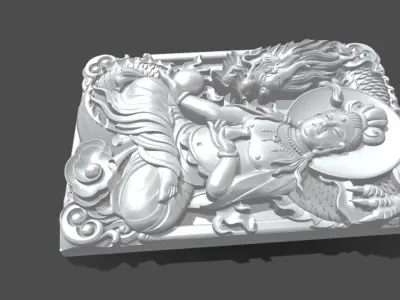 Guanyin and dragon 3D model