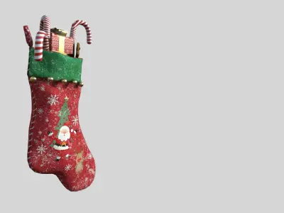 Christmas Stocking 2 Low-poly 3D model