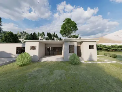 Forest villa-Casa Scene-Modern Villa 3D model