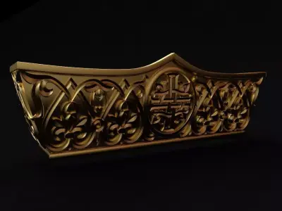 Central decor ornament for furniture 3D model 1031