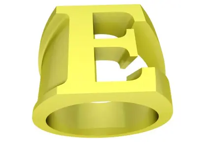 Luxury Initial Letter B Signet Ring 3D Model 4068 3D print model
