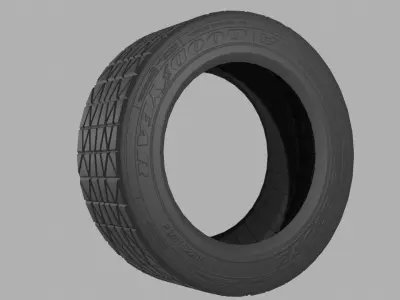 3D Realistic wheel including tire and rim Low-poly 3D model