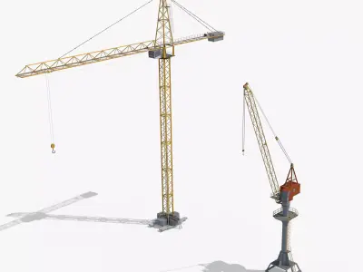 Cranes Pack Low-poly 3D model