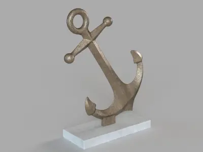 Drop Anchor Antique Gold Sculpture 3D model