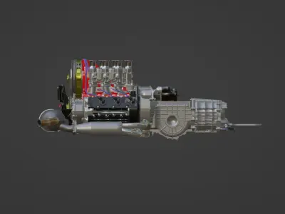PORSCHE 911 SC Motor and Gearbox 3D Printable 3D print model