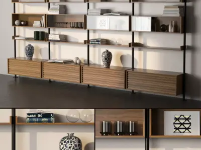 shelving bookshelf design - bookcases for living room 3D model