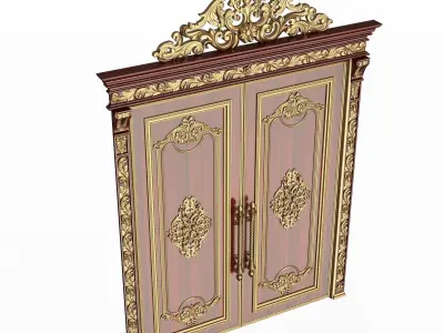 Carved Door Classic 01401 Wood Low-poly 3D model