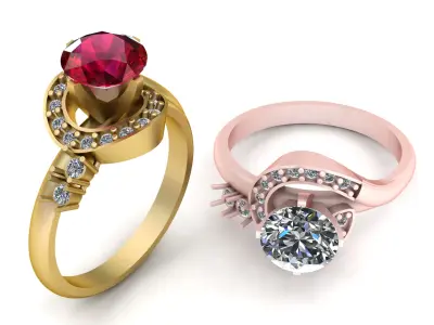 PRECIOUS DIAMOND WEDDING RING 3D PRINTABLE MODEL 3D print model