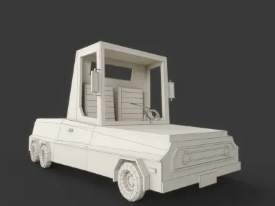 Old car Low-poly 3D model