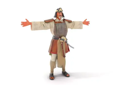 Samurai Warrior Armor model pack Low-poly 3D model