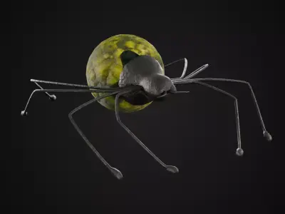 Yellow Glass Sconce Low-poly 3D model