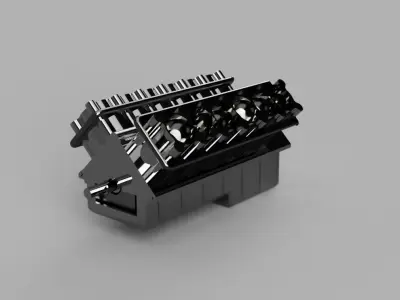 V12 engine 3D model