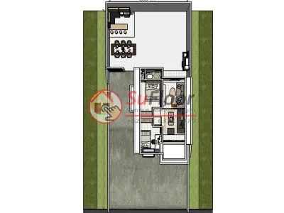 House 9x23m code 451- Sketchup 3D model 3D model 3D model